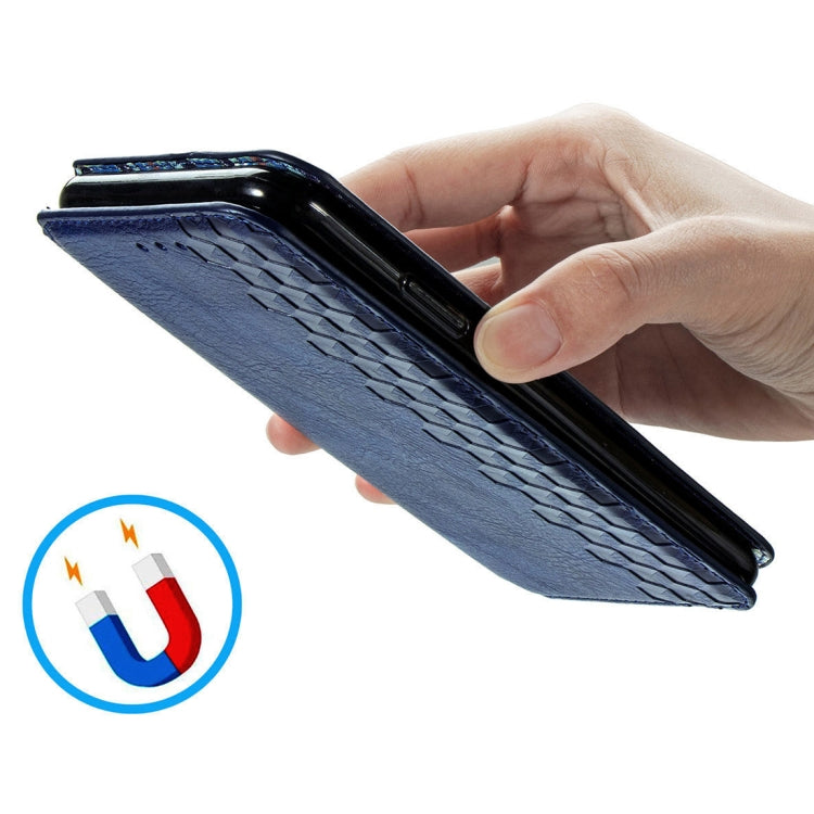 For Sharp R5G Cubic Grid Pressed Horizontal Flip Magnetic PU Leather Case with Holder & Card Slots & Wallet