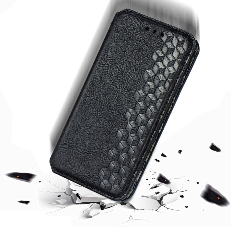 For Sharp R5G Cubic Grid Pressed Horizontal Flip Magnetic PU Leather Case with Holder & Card Slots & Wallet