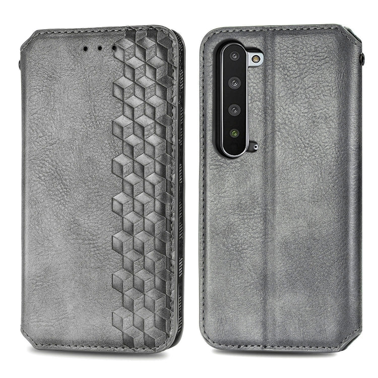 For Sharp R5G Cubic Grid Pressed Horizontal Flip Magnetic PU Leather Case with Holder & Card Slots & Wallet