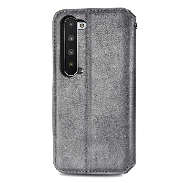 For Sharp R5G Cubic Grid Pressed Horizontal Flip Magnetic PU Leather Case with Holder & Card Slots & Wallet