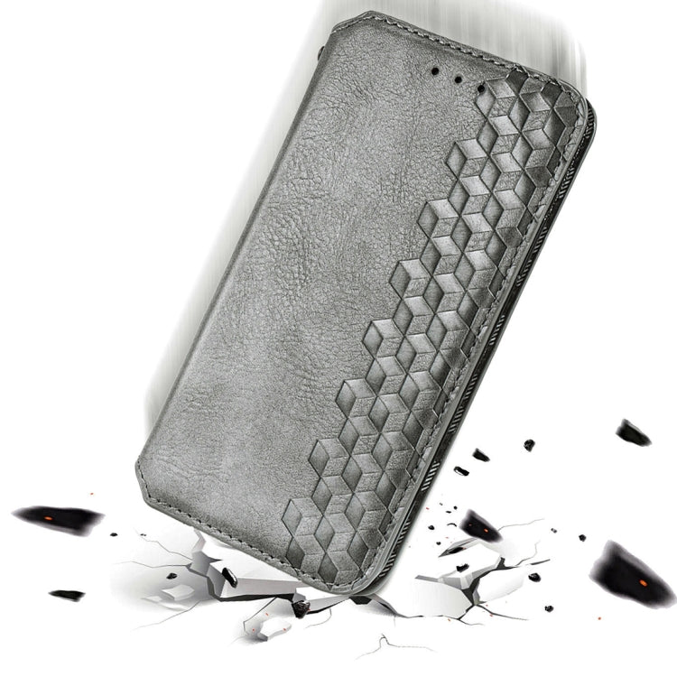 For Sharp R5G Cubic Grid Pressed Horizontal Flip Magnetic PU Leather Case with Holder & Card Slots & Wallet