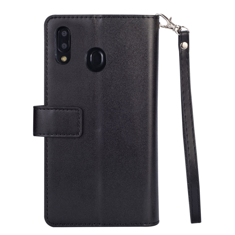 For Huawei Y6 (2019) / Honor 8A 2020 Multifunctional Zipper Horizontal Flip Leather Case with Holder & Wallet & 9 Card Slots & Lanyard