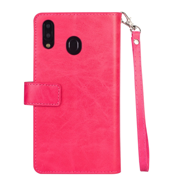 For Huawei Y6 (2019) / Honor 8A 2020 Multifunctional Zipper Horizontal Flip Leather Case with Holder & Wallet & 9 Card Slots & Lanyard