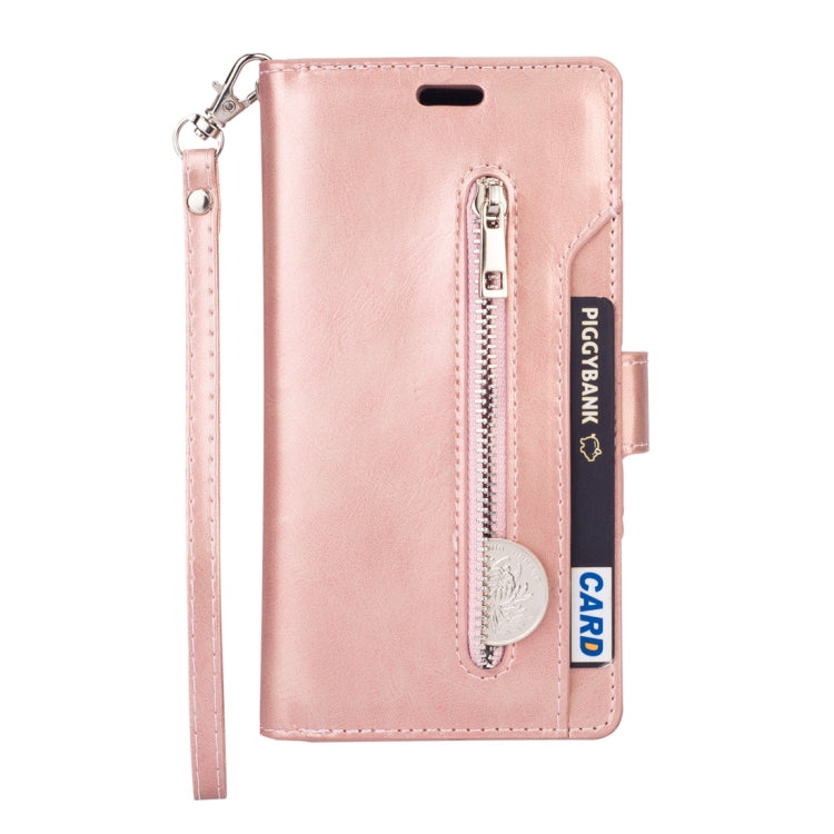 For Huawei Y6 (2019) / Honor 8A 2020 Multifunctional Zipper Horizontal Flip Leather Case with Holder & Wallet & 9 Card Slots & Lanyard