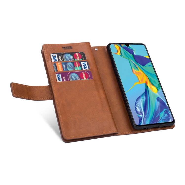 For Huawei P30 Multifunctional Zipper Horizontal Flip Leather Case with Holder & Wallet & 9 Card Slots & Lanyard