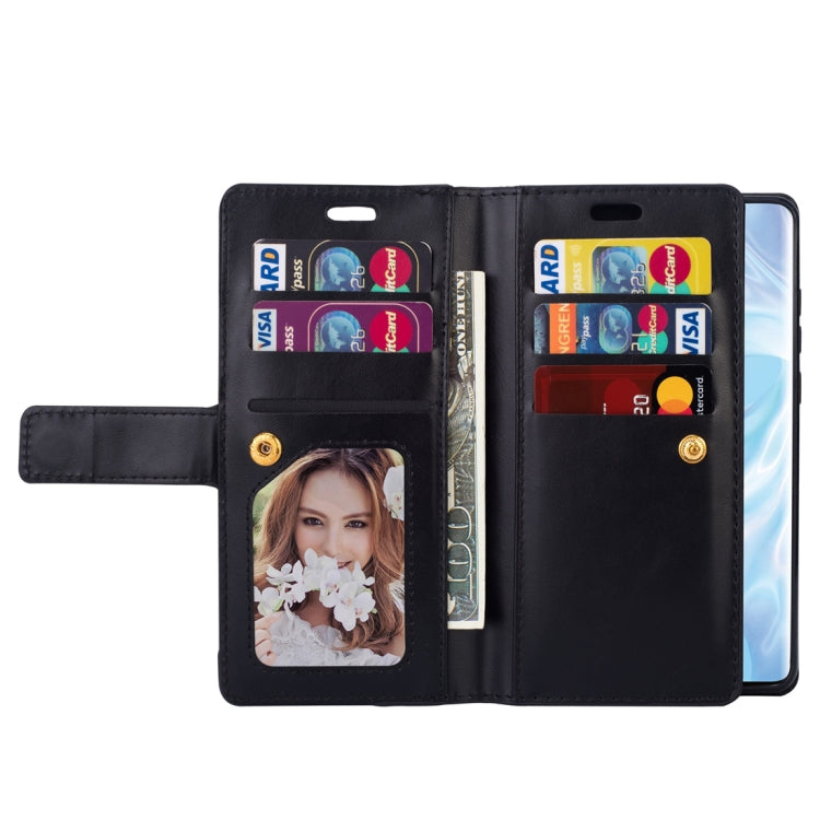 For Huawei P30 Pro Multifunctional Zipper Horizontal Flip Leather Case with Holder & Wallet & 9 Card Slots & Lanyard