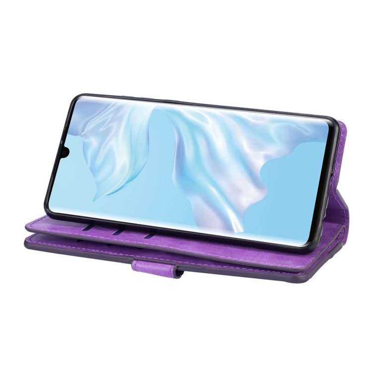 For Huawei P30 Pro Multifunctional Zipper Horizontal Flip Leather Case with Holder & Wallet & 9 Card Slots & Lanyard