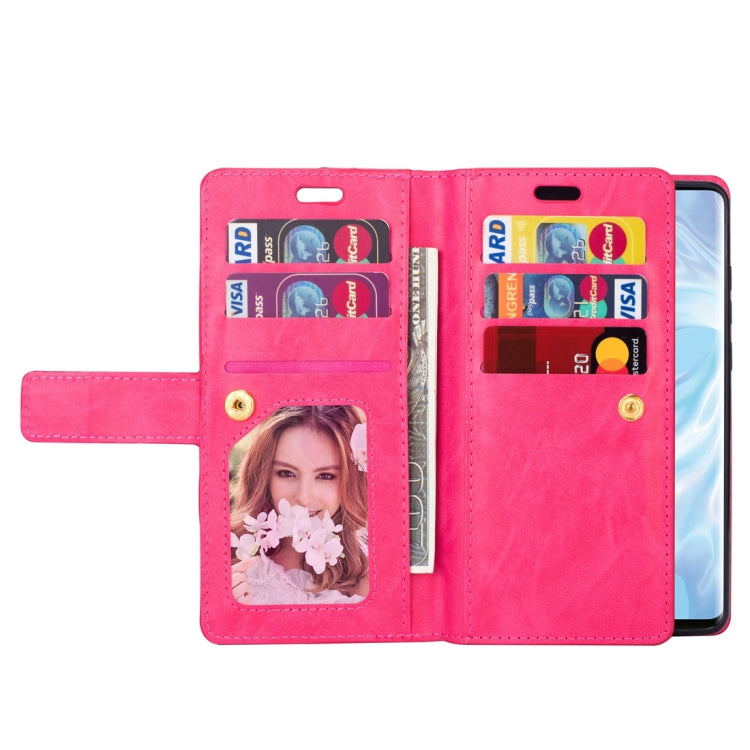 For Huawei P30 Pro Multifunctional Zipper Horizontal Flip Leather Case with Holder & Wallet & 9 Card Slots & Lanyard