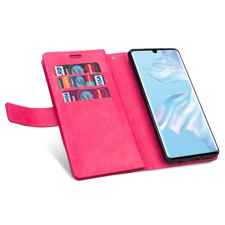For Huawei P30 Pro Multifunctional Zipper Horizontal Flip Leather Case with Holder & Wallet & 9 Card Slots & Lanyard