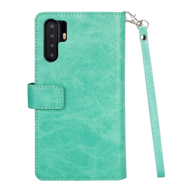For Huawei P30 Pro Multifunctional Zipper Horizontal Flip Leather Case with Holder & Wallet & 9 Card Slots & Lanyard
