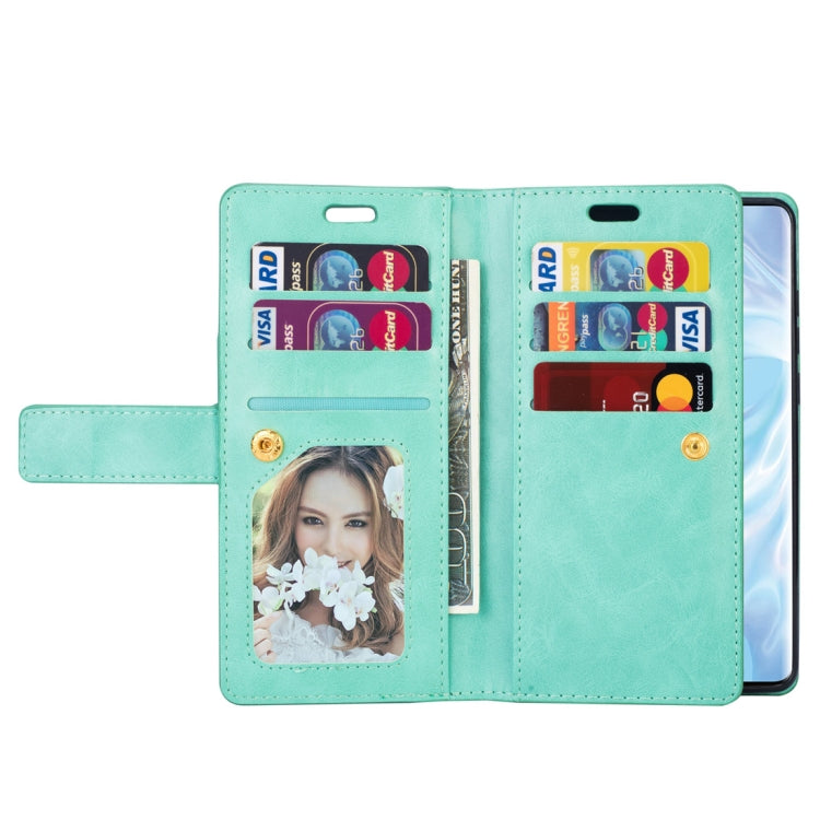 For Huawei P30 Pro Multifunctional Zipper Horizontal Flip Leather Case with Holder & Wallet & 9 Card Slots & Lanyard