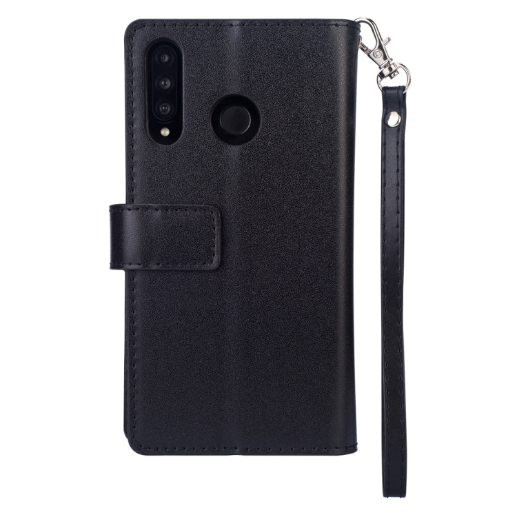 For Huawei P30 lite Multifunctional Zipper Horizontal Flip Leather Case with Holder & Wallet & 9 Card Slots & Lanyard