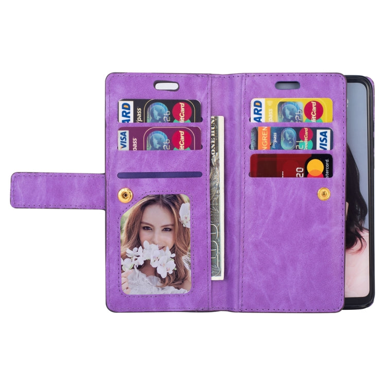 For Huawei P30 lite Multifunctional Zipper Horizontal Flip Leather Case with Holder & Wallet & 9 Card Slots & Lanyard