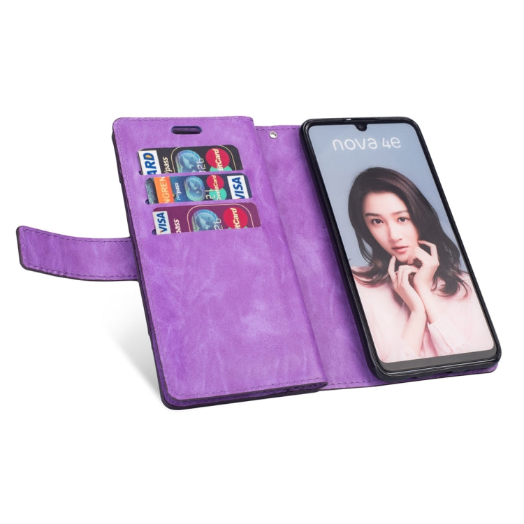 For Huawei P30 lite Multifunctional Zipper Horizontal Flip Leather Case with Holder & Wallet & 9 Card Slots & Lanyard