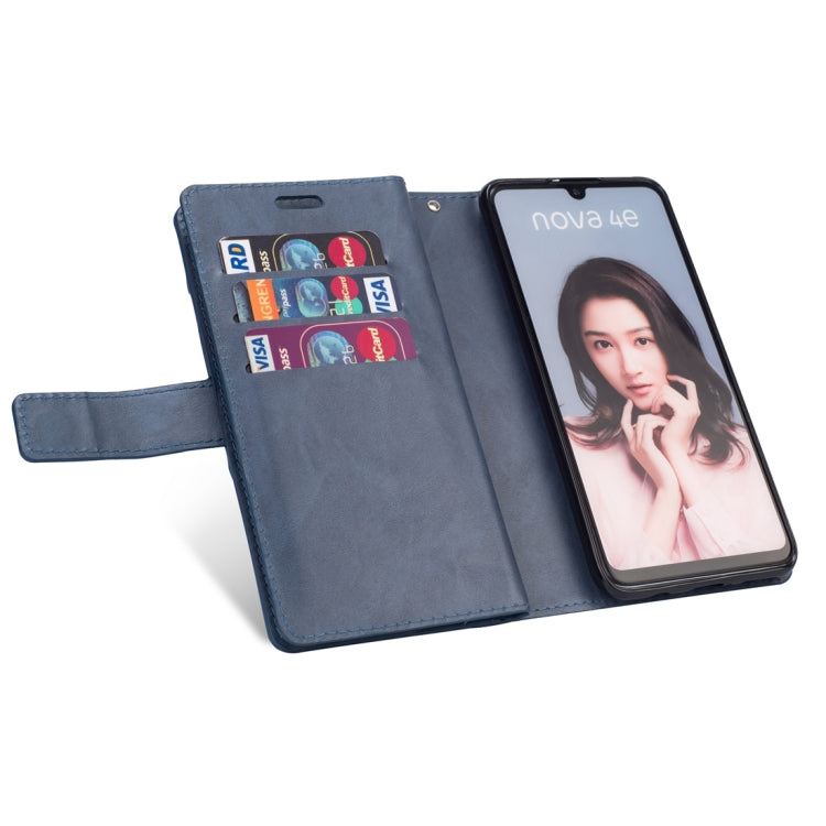 For Huawei P30 lite Multifunctional Zipper Horizontal Flip Leather Case with Holder & Wallet & 9 Card Slots & Lanyard