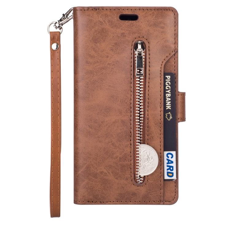 For Huawei P30 lite Multifunctional Zipper Horizontal Flip Leather Case with Holder & Wallet & 9 Card Slots & Lanyard