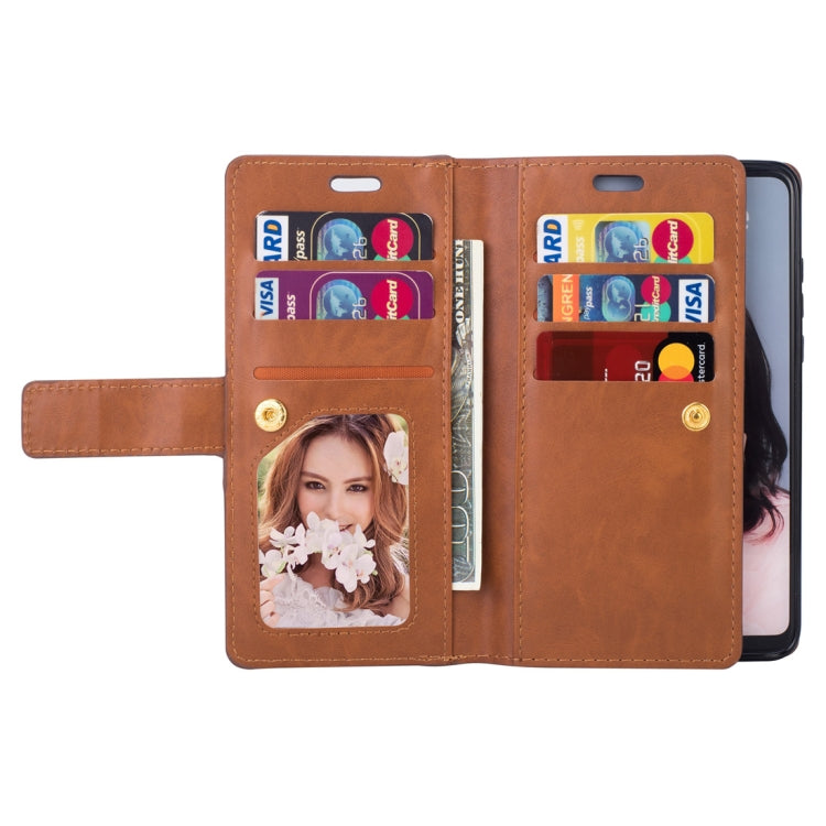 For Huawei P30 lite Multifunctional Zipper Horizontal Flip Leather Case with Holder & Wallet & 9 Card Slots & Lanyard