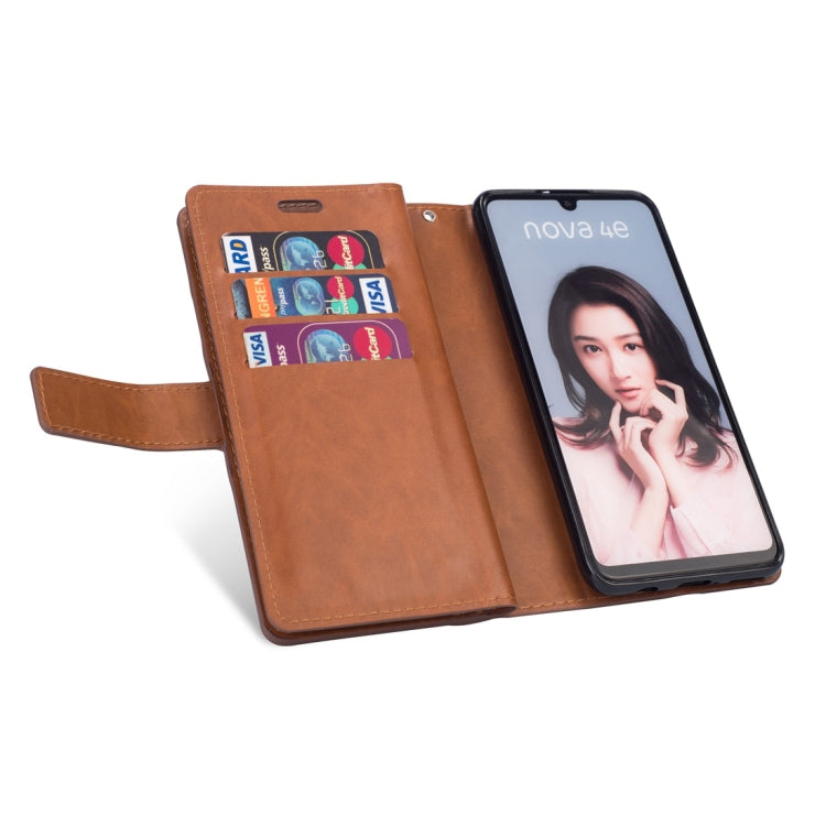 For Huawei P30 lite Multifunctional Zipper Horizontal Flip Leather Case with Holder & Wallet & 9 Card Slots & Lanyard
