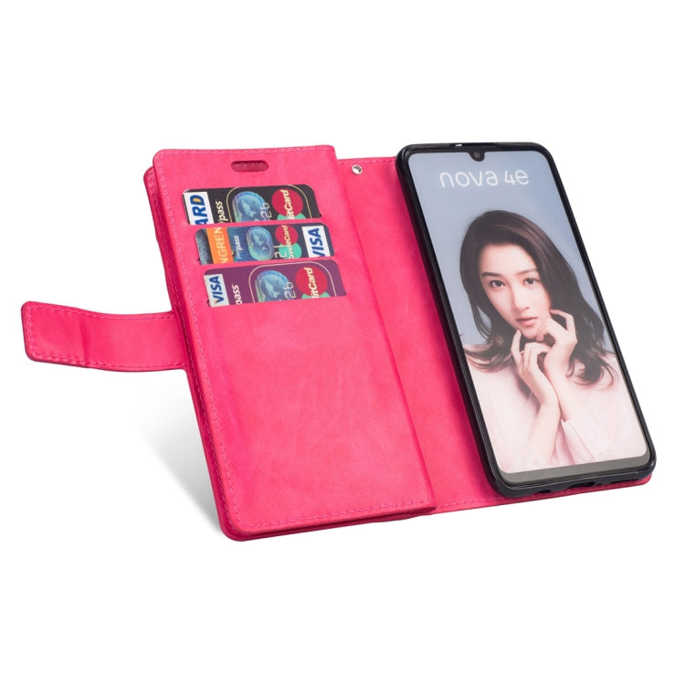 For Huawei P30 lite Multifunctional Zipper Horizontal Flip Leather Case with Holder & Wallet & 9 Card Slots & Lanyard
