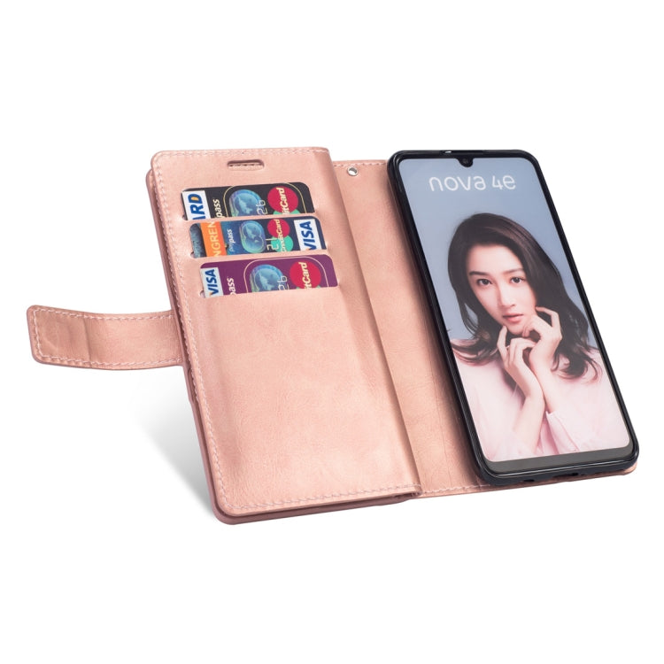 For Huawei P30 lite Multifunctional Zipper Horizontal Flip Leather Case with Holder & Wallet & 9 Card Slots & Lanyard