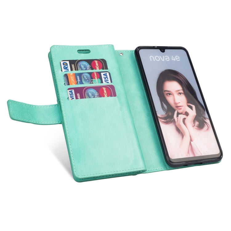For Huawei P30 lite Multifunctional Zipper Horizontal Flip Leather Case with Holder & Wallet & 9 Card Slots & Lanyard