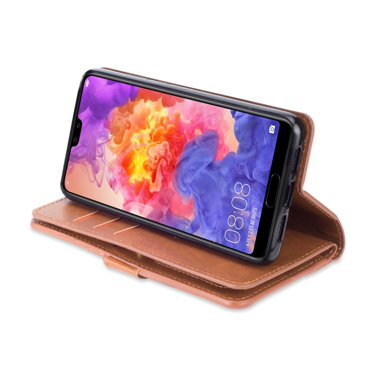 For Huawei P20 Multifunctional Zipper Horizontal Flip Leather Case with Holder & Wallet & 9 Card Slots & Lanyard