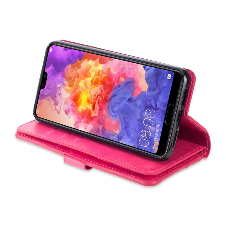 For Huawei P20 Multifunctional Zipper Horizontal Flip Leather Case with Holder & Wallet & 9 Card Slots & Lanyard