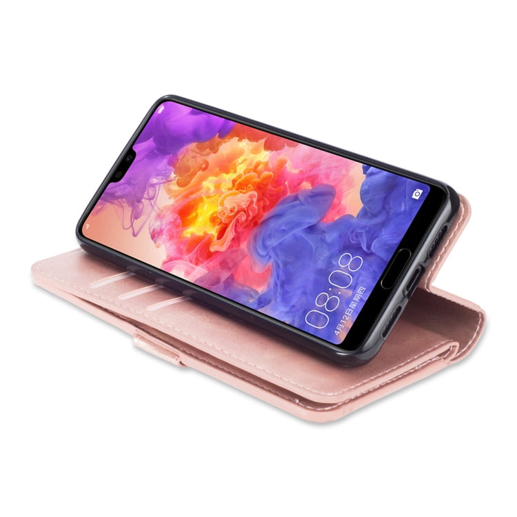 For Huawei P20 Multifunctional Zipper Horizontal Flip Leather Case with Holder & Wallet & 9 Card Slots & Lanyard