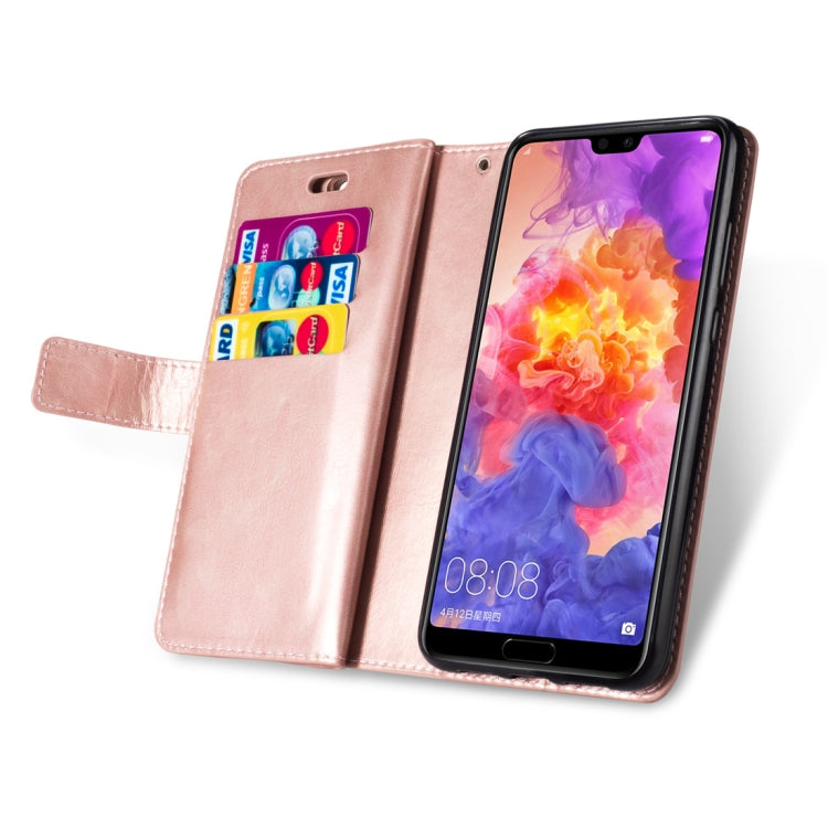 For Huawei P20 Multifunctional Zipper Horizontal Flip Leather Case with Holder & Wallet & 9 Card Slots & Lanyard