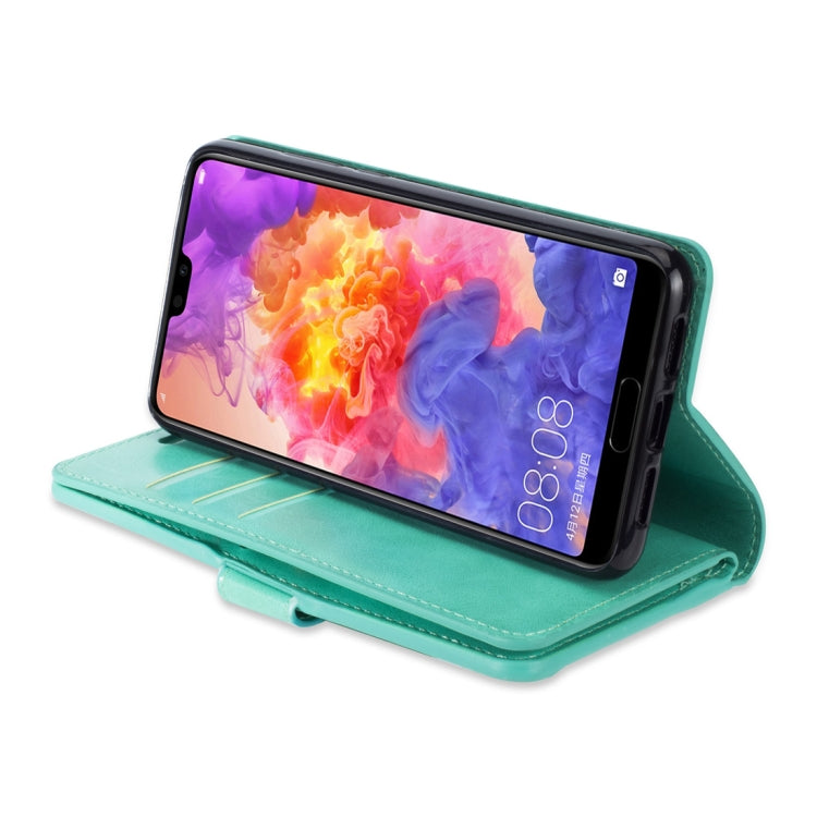 For Huawei P20 Multifunctional Zipper Horizontal Flip Leather Case with Holder & Wallet & 9 Card Slots & Lanyard