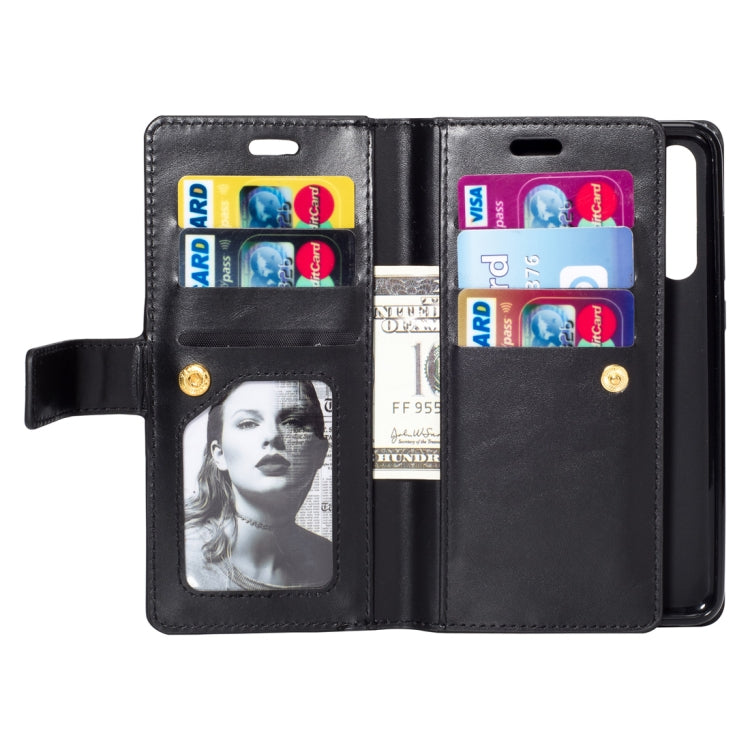 For Huawei P20 Pro Multifunctional Zipper Horizontal Flip Leather Case with Holder & Wallet & 9 Card Slots & Lanyard