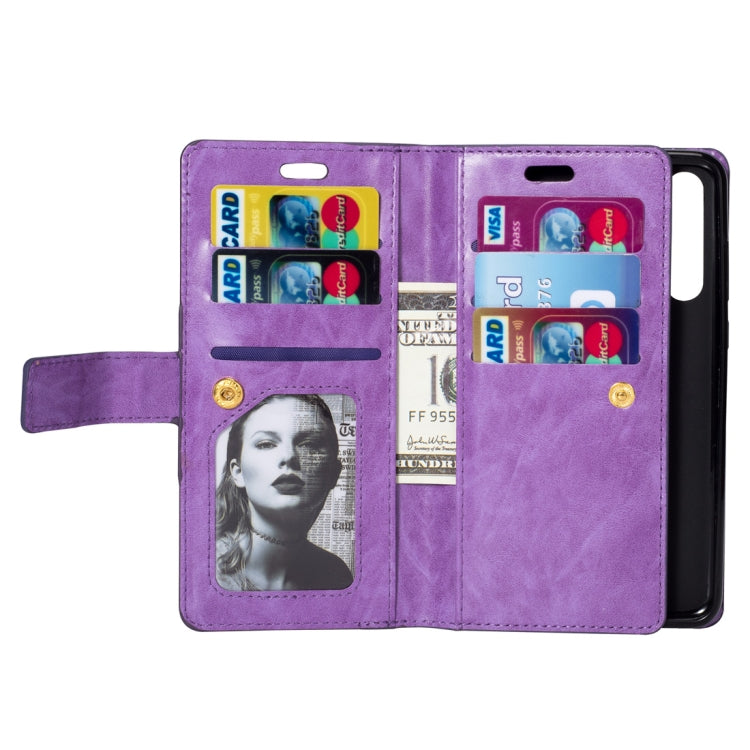 For Huawei P20 Pro Multifunctional Zipper Horizontal Flip Leather Case with Holder & Wallet & 9 Card Slots & Lanyard