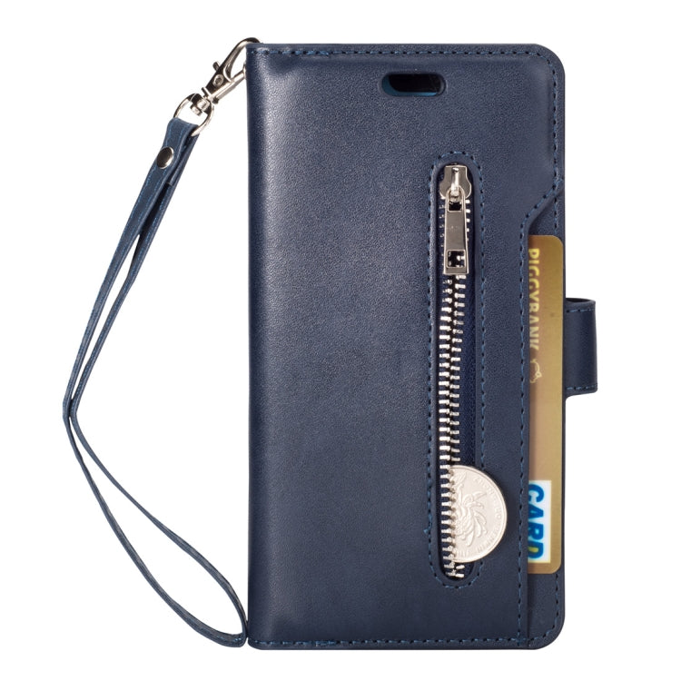 For Huawei P20 Pro Multifunctional Zipper Horizontal Flip Leather Case with Holder & Wallet & 9 Card Slots & Lanyard
