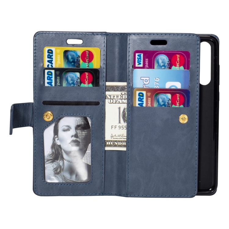 For Huawei P20 Pro Multifunctional Zipper Horizontal Flip Leather Case with Holder & Wallet & 9 Card Slots & Lanyard