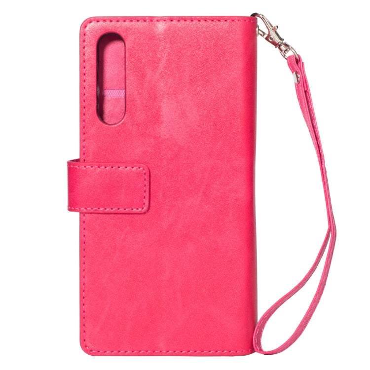 For Huawei P20 Pro Multifunctional Zipper Horizontal Flip Leather Case with Holder & Wallet & 9 Card Slots & Lanyard