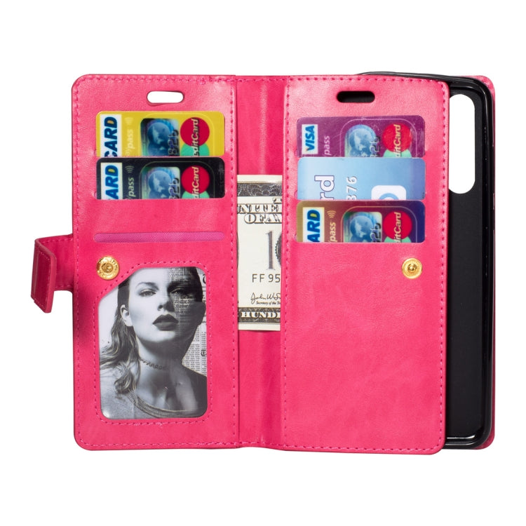 For Huawei P20 Pro Multifunctional Zipper Horizontal Flip Leather Case with Holder & Wallet & 9 Card Slots & Lanyard