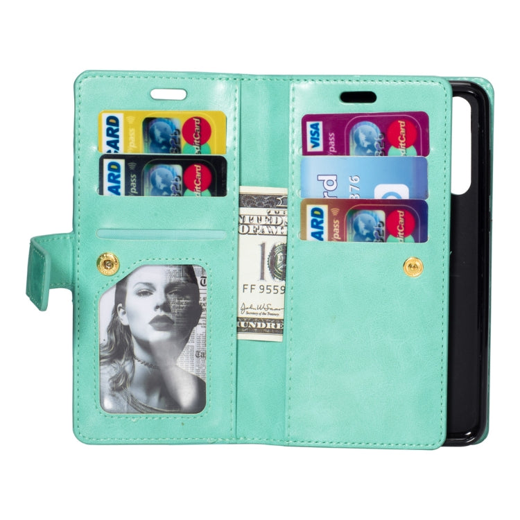 For Huawei P20 Pro Multifunctional Zipper Horizontal Flip Leather Case with Holder & Wallet & 9 Card Slots & Lanyard