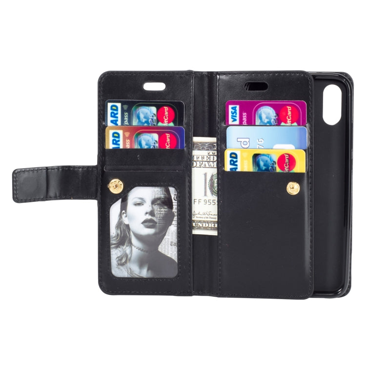 For Huawei P20 lite / Nova 3e Multifunctional Zipper Horizontal Flip Leather Case with Holder & Wallet & 9 Card Slots & Lanyard