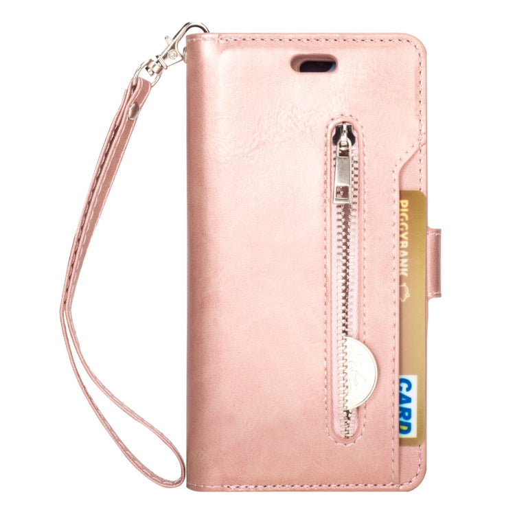 For Huawei P20 lite / Nova 3e Multifunctional Zipper Horizontal Flip Leather Case with Holder & Wallet & 9 Card Slots & Lanyard