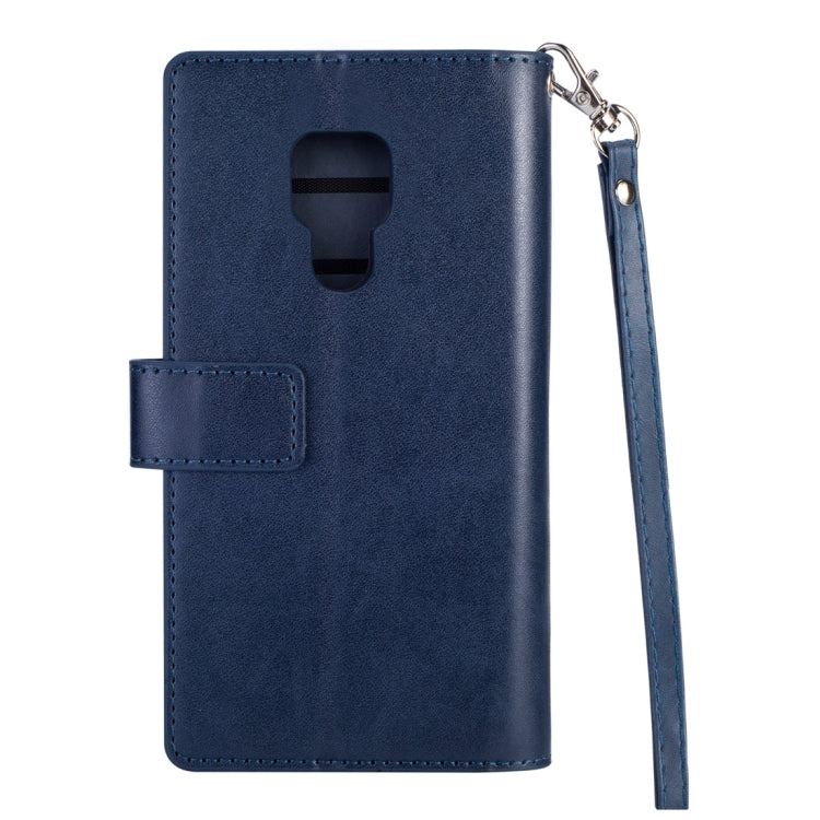 For Huawei Mate 20 Multifunctional Zipper Horizontal Flip Leather Case with Holder & Wallet & 9 Card Slots & Lanyard