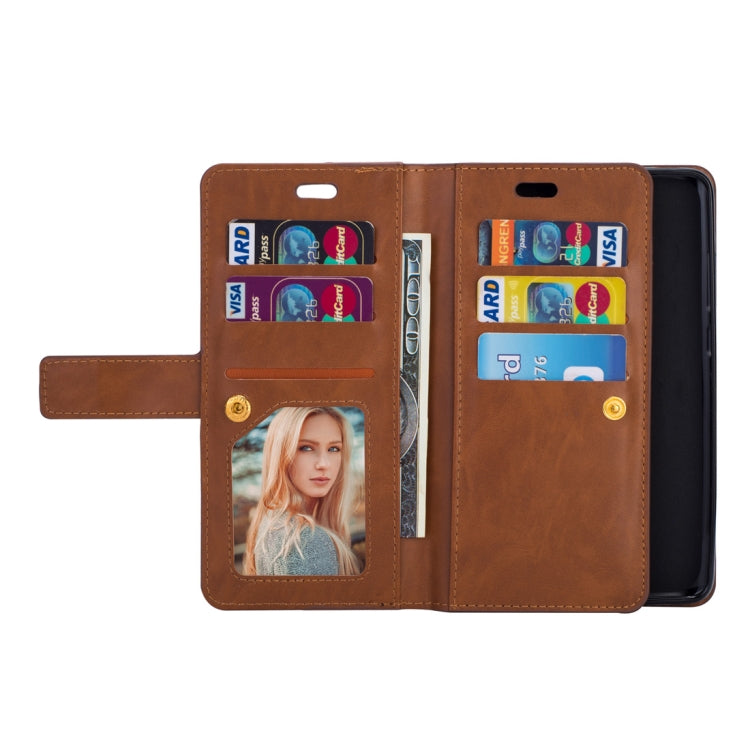 For Huawei Mate 20 Multifunctional Zipper Horizontal Flip Leather Case with Holder & Wallet & 9 Card Slots & Lanyard