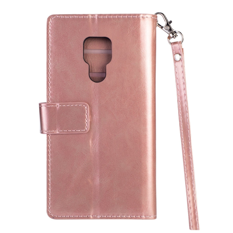 For Huawei Mate 20 Multifunctional Zipper Horizontal Flip Leather Case with Holder & Wallet & 9 Card Slots & Lanyard