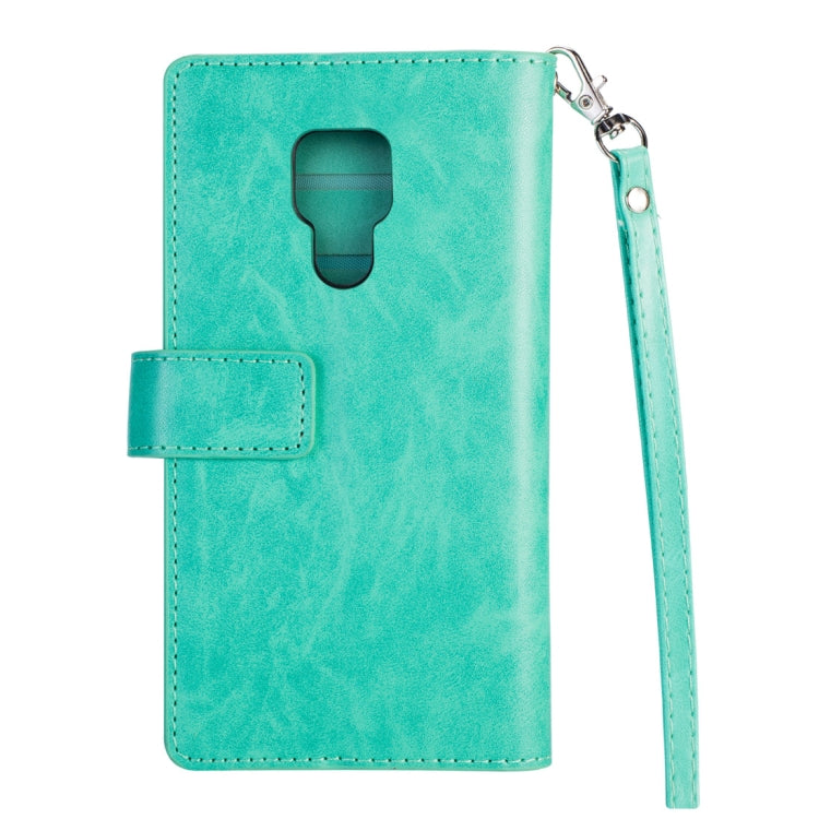 For Huawei Mate 20 Multifunctional Zipper Horizontal Flip Leather Case with Holder & Wallet & 9 Card Slots & Lanyard