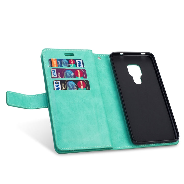 For Huawei Mate 20 Multifunctional Zipper Horizontal Flip Leather Case with Holder & Wallet & 9 Card Slots & Lanyard