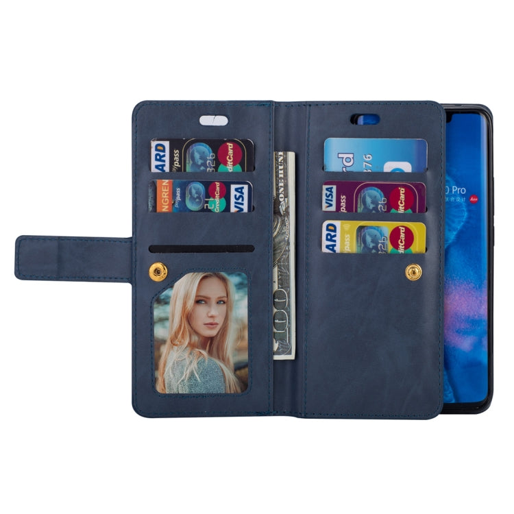 For Huawei Mate 20 Pro Multifunctional Zipper Horizontal Flip Leather Case with Holder & Wallet & 9 Card Slots & Lanyard