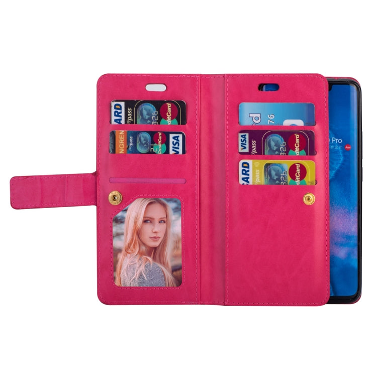 For Huawei Mate 20 Pro Multifunctional Zipper Horizontal Flip Leather Case with Holder & Wallet & 9 Card Slots & Lanyard