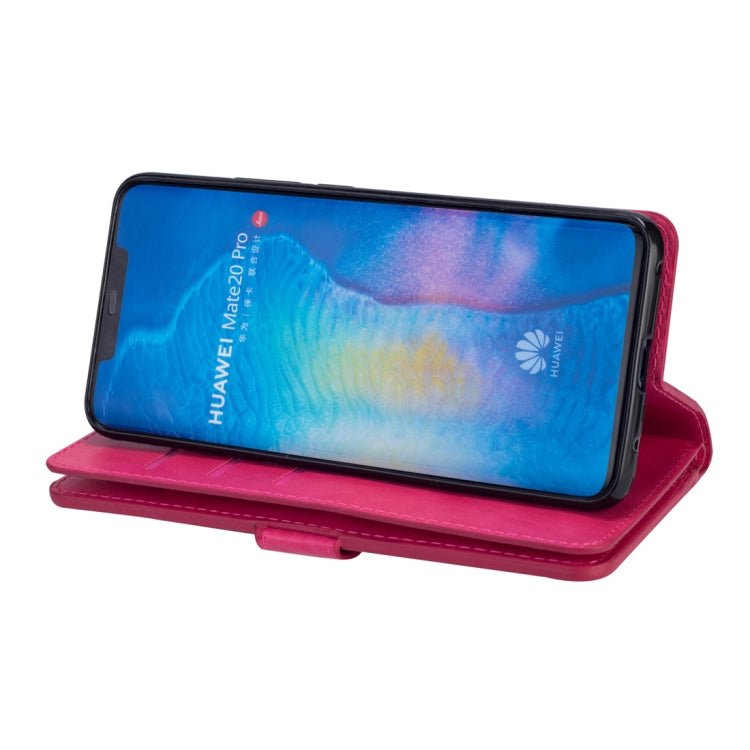 For Huawei Mate 20 Pro Multifunctional Zipper Horizontal Flip Leather Case with Holder & Wallet & 9 Card Slots & Lanyard