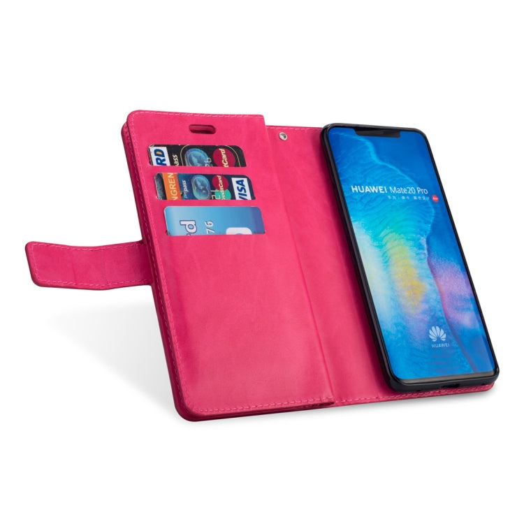 For Huawei Mate 20 Pro Multifunctional Zipper Horizontal Flip Leather Case with Holder & Wallet & 9 Card Slots & Lanyard