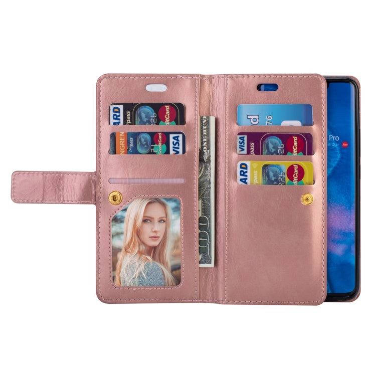 For Huawei Mate 20 Pro Multifunctional Zipper Horizontal Flip Leather Case with Holder & Wallet & 9 Card Slots & Lanyard