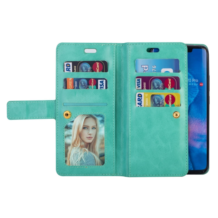 For Huawei Mate 20 Pro Multifunctional Zipper Horizontal Flip Leather Case with Holder & Wallet & 9 Card Slots & Lanyard
